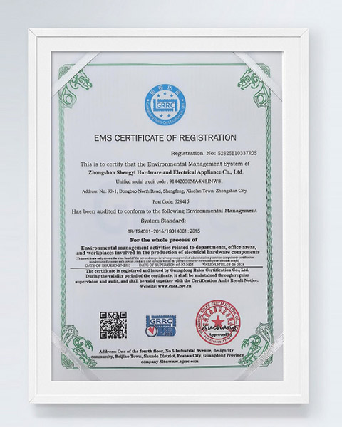  	ISO14000 environmental system certification